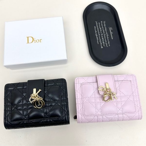 DIOR MY DIOR DITTANY CANNAGE LAMBSKIN WALLET LIGHT PURPLE 13.5CM