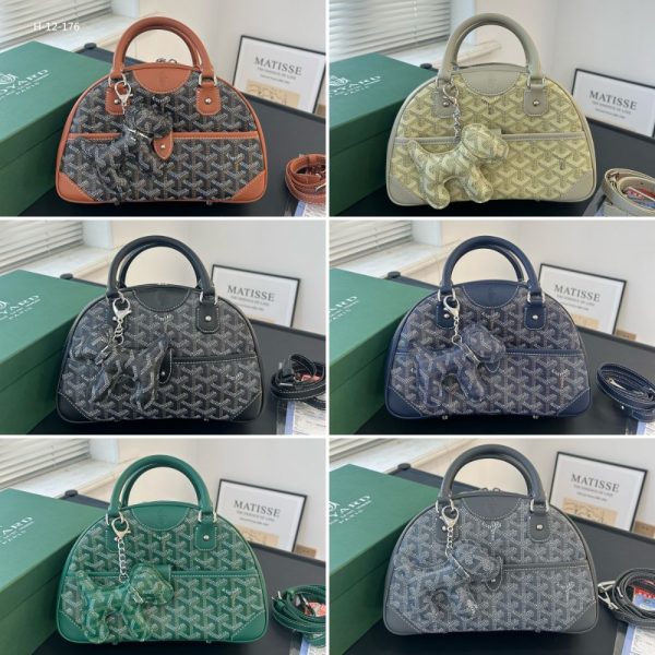 GOYARD SAINT JEANNE BAG COATED CANVAS GREY 27CM