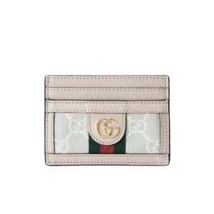 GUCCI OPHIDIA CARD CASE BEIGE 9CM