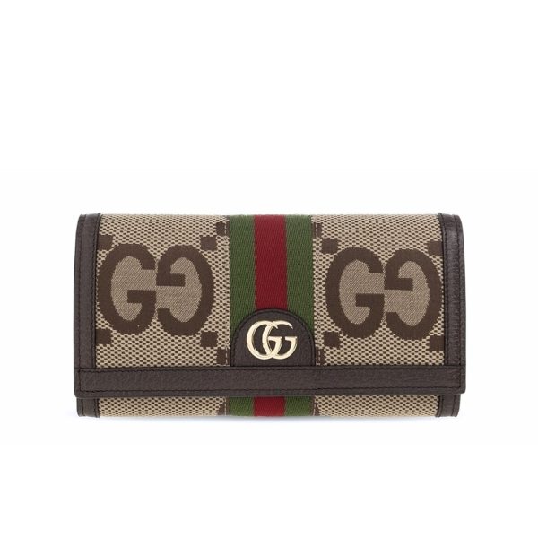 GUCCI OPHIDIA JUMBO GG LONG WALLET BEIGE 19CM