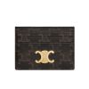 CELINE WALLET TRIOMPHE LEATHER CARD HOLDER BROWN 10.5CM