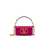 VALENTINO LOC? SMALL SHOULDER BAG IN CALFSKIN ROSE VIOLET 1W2B0K53ZXLM24