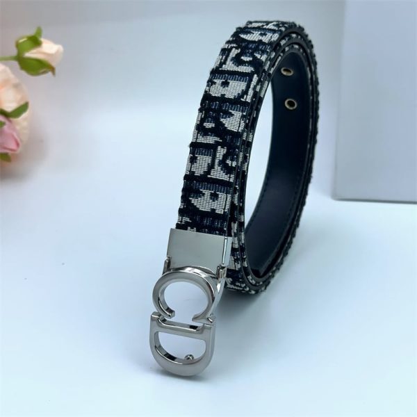 DIOR 30 MONTAIGNE REVERSIBLE BELT BLUE IN SILVER 20MM