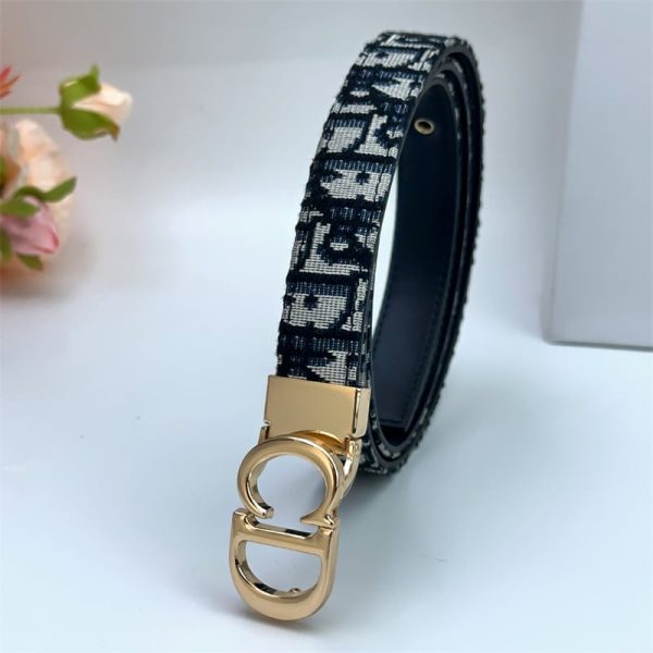 DIOR 30 MONTAIGNE REVERSIBLE BELT BLUE IN GOLD 20MM