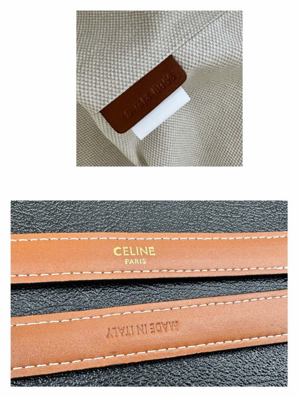 CELINE BUCKET 16 IN STRIPED TEXTILE WITH CELINE JACQUARD WHITE BLACK 25CM