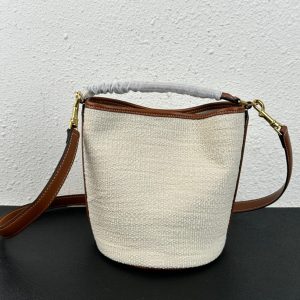 CELINE BUCKET 16 BAG IN TEXTILE WITH CELINE WHITE JACQUARD 18CM