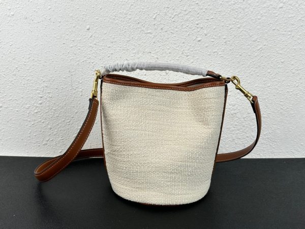 CELINE BUCKET 16 BAG IN TEXTILE WITH CELINE WHITE JACQUARD 18CM