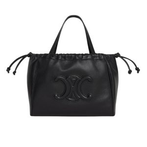 CELINE SMALL CABAS DRAWSTRING CUIR TRIOMPHE IN SMOOTH CALFSKIN BLACK 24CM 111013DU338NO