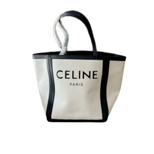 CELINE LARGE SQUARE IN TEXTILE WITH PRINT AND CALFSKIN BLACK 48CM