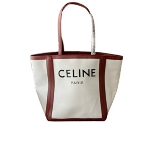 CELINE LARGE SQUARE IN TEXTILE WITH PRINT AND CALFSKIN BROWN 48CM