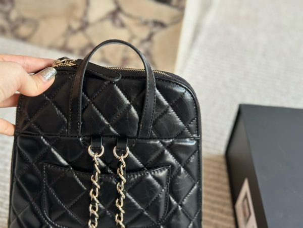 CHANEL MY POCKET BACKPACK SHINY BLACK 24CM