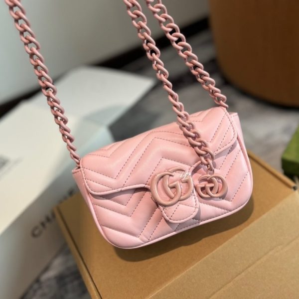 GUCCI GG MARMONT BELT BAG PINK 16CM 699757 UM8KV 5909