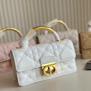 DIOR MINI DIOR ANGE BAG MACROCANNAGE WHITE 20CM M4401UNMZM030 E01