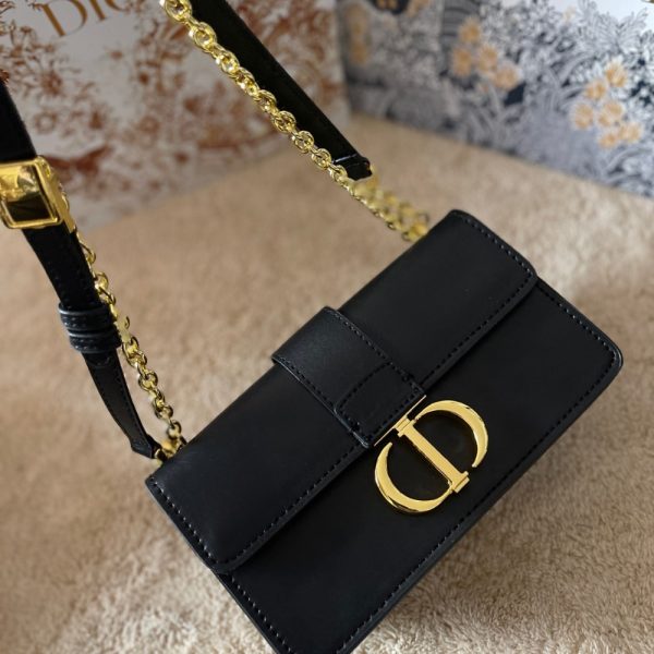 DIOR 30 MONTAIGNE EAST WEST BAG WITH CHAIN BLACK 21CM M9334UHEL M900