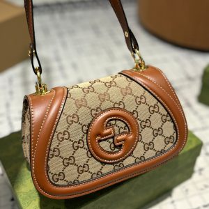 GUCCI BLONDIE MINI SHOULDER BAG BEIGE AND BROWN 22CM 815700 HAAKG 9755