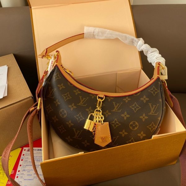 LOUIS VUITTON OOP HOBO HANDBAG MONOGRAM BROWN 28CM M12939