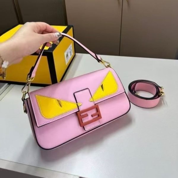 FENDI BAGUETTE LUNAR NEW YEAR LEATHER BAG PINK 26CM 8BR600ATXQF1QIP