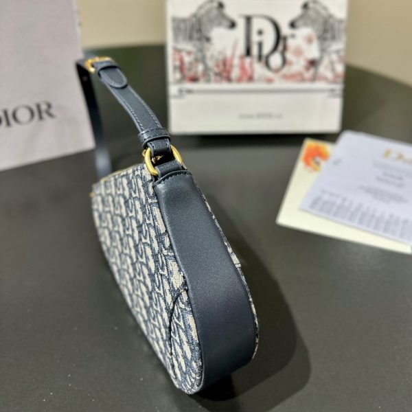 DIOR SADDLE RODEO POUCH BLUE OBLIQUE JACQUARD 20CM