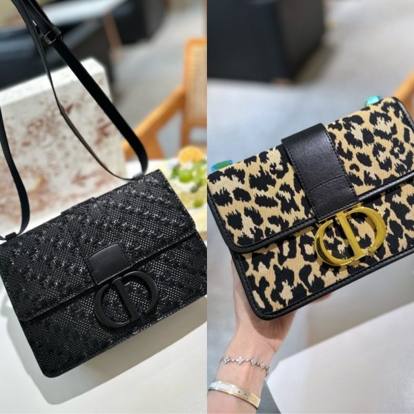 DIOR 30 MONTAIGNE BAG LEOPARD 19CM