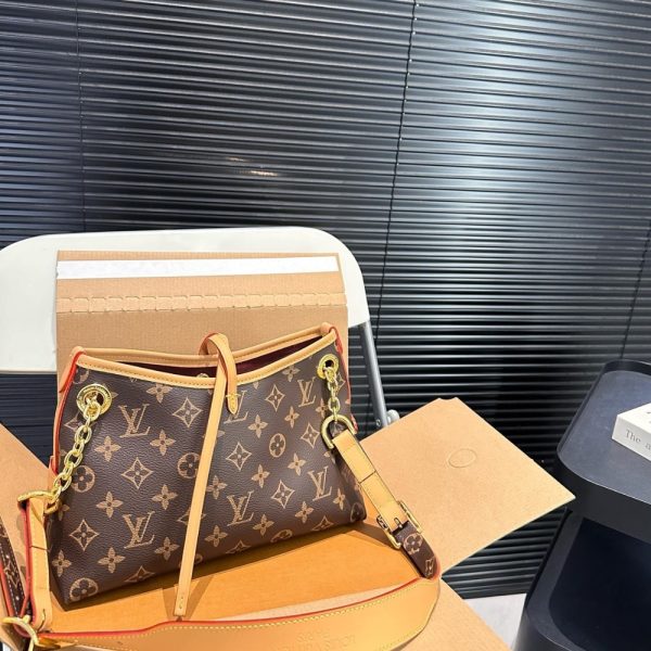 LOUIS VUITTON CARRYALL BB BAG MONOGRAM BROWN 25CM M13014