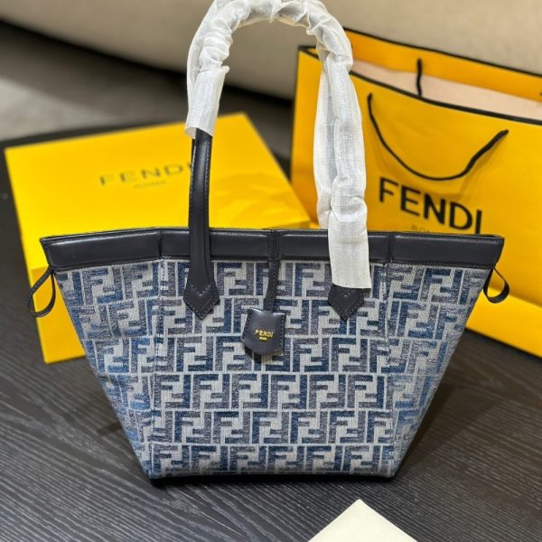 FENDI ORIGAMI MINI TRANSFORMABLE BAG DARK BLUE 16CM 8BS083ASU0F1PQK