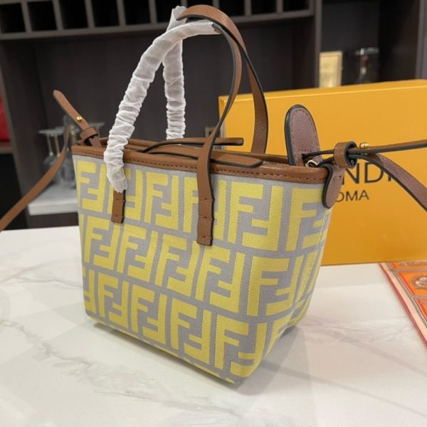 FENDI ROLL MINI FF JACQUARD MINI BAG YELLOW 17CM 8BS096AOVJF1PIO