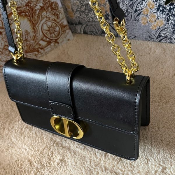 DIOR 30 MONTAIGNE EAST WEST BAG WITH CHAIN BLACK 21CM M9334UHEL M900