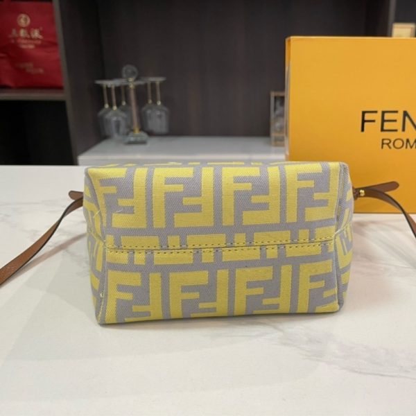 FENDI ROLL MINI FF JACQUARD MINI BAG YELLOW 17CM 8BS096AOVJF1PIO