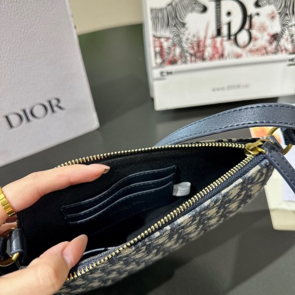 DIOR SADDLE RODEO POUCH BLUE OBLIQUE JACQUARD 20CM