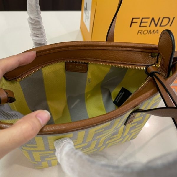 FENDI ROLL MINI FF JACQUARD MINI BAG YELLOW 17CM 8BS096AOVJF1PIO