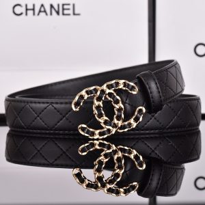 CHANEL CC BELT GOLD CHAIN AND BLACK LEATHER 28MM