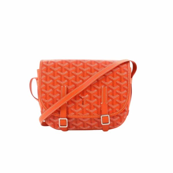 GOYARD GOYARDINE BELVEDERE PM MESSENGER BAG ORANGE 21CM