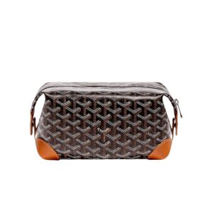 GOYARD BOWLING 25 TOILETRY BAG BLACK TAN 23CM BOWLIN025TY01CL03P