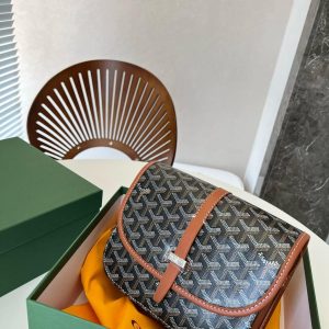 GOYARD BELVEDERE PM BAG BLACK TAN 22CM BELVE3PMLTY01CG03P