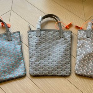 GOYARD POITIERS CLAIRE VOIE BAG GREGE BLUE 24CM