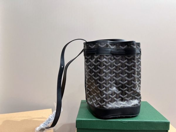 GOYARD GOYARDINE PETIT FLOT BUCKET BAG BLACK 23CM PEFLOTPMLTY01CL01P