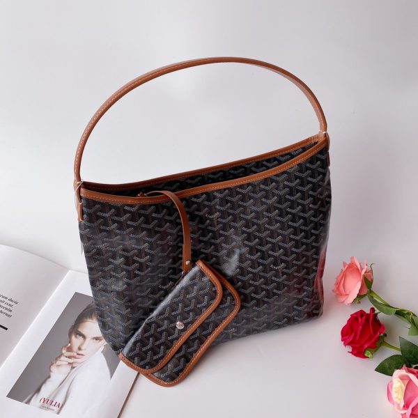 GOYARD BOH?ME HOBO BAG BLACK TAN 42CM BOHEMEPMLTY01CL03P