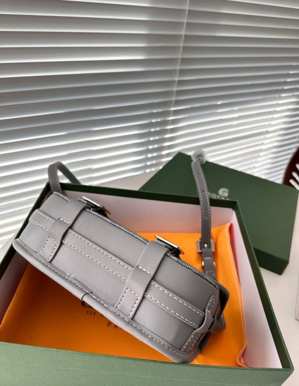 GOYARD GOYARDINE BELVEDERE PM MESSENGER BAG GREY 21CM