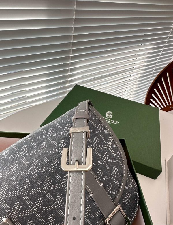 GOYARD GOYARDINE BELVEDERE PM MESSENGER BAG GREY 21CM