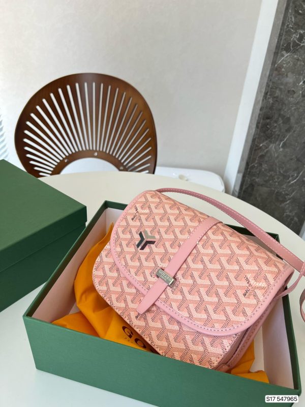 GOYARD BELVEDERE PM BAG PINK 22CM