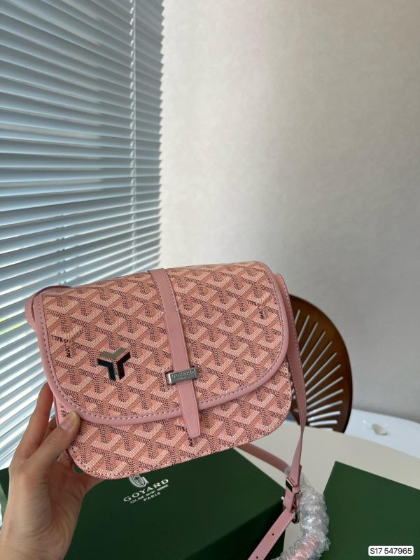 GOYARD BELVEDERE PM BAG PINK 22CM