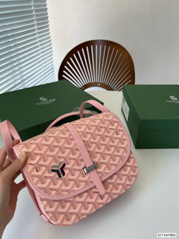 GOYARD BELVEDERE PM BAG PINK 22CM