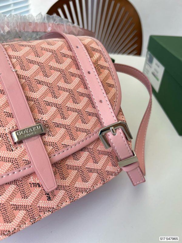 GOYARD BELVEDERE PM BAG PINK 22CM