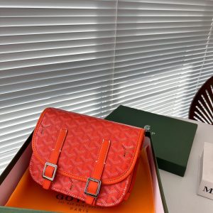 GOYARD GOYARDINE BELVEDERE PM MESSENGER BAG ORANGE 21CM