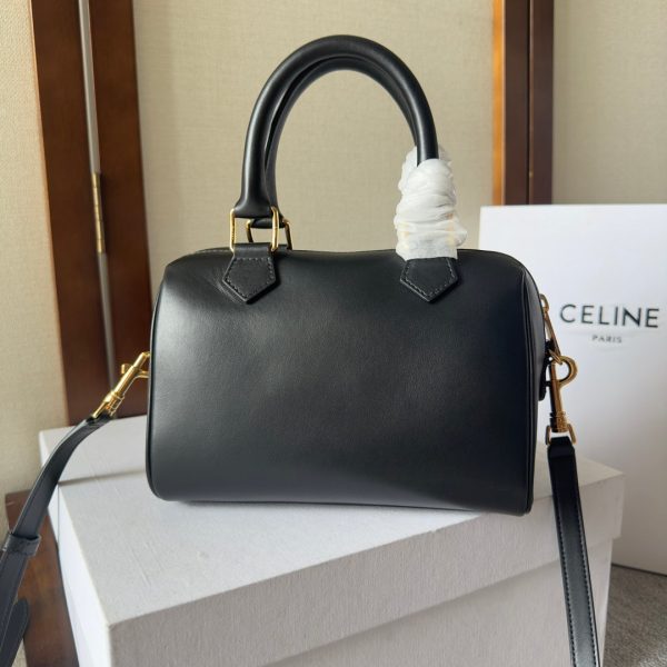 CELINE  SMALL BOSTON BAG IN SMOOTH CALFSKIN WITH CUIR TRIOMPHE BLACK