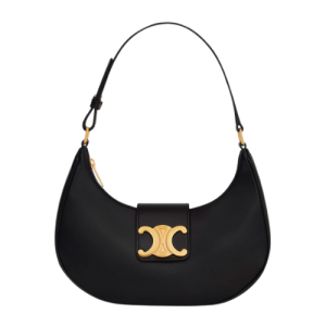 CELINE AVA TRIOMPHE SOFT BAG IN SMOOTH CALFSKIN
 BLACK