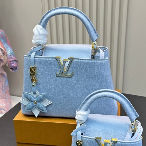 LOUIS VUITTON CAPUCINES MINI BAG BLUE BLEACH 20CM M21303