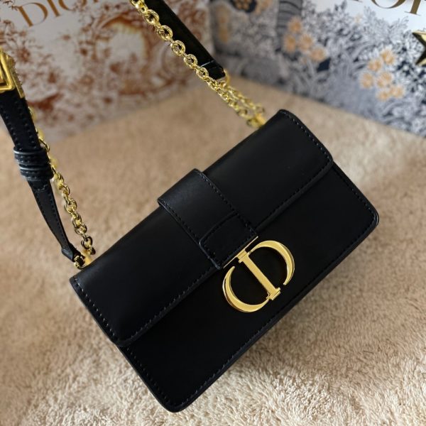 DIOR 30 MONTAIGNE EAST WEST BAG WITH CHAIN BLACK 21CM M9334UHEL M900