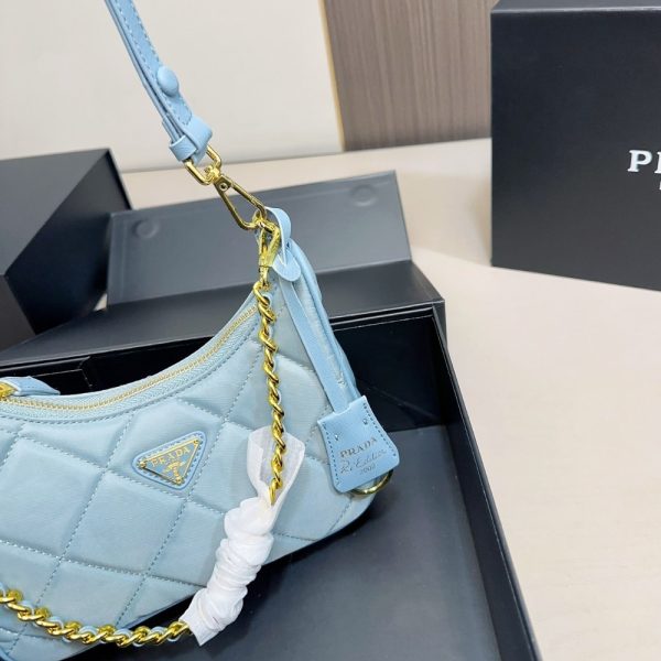 PRADA RE EDITION 1995 CHAÎNE RE NYLON MINI BAG BLUE 22CM 1BC204 2AOS F0237 V QOO