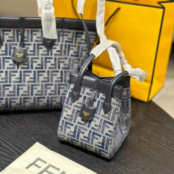 FENDI ORIGAMI MINI TRANSFORMABLE BAG DARK BLUE 16CM 8BS083ASU0F1PQK